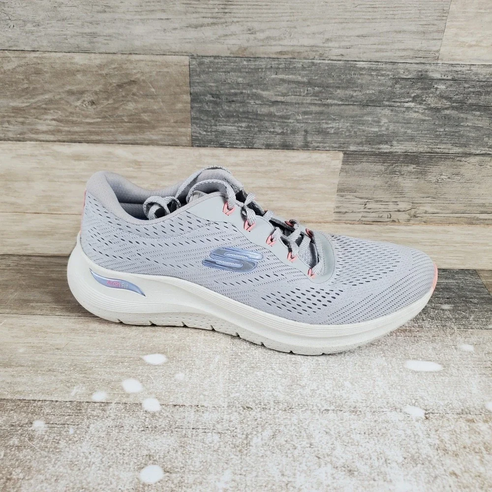 Skechers Arch Fit 2.0 Big League Womens Shoes Sz 10 Athletic Light Gray Sneakers
